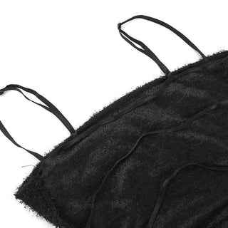 Square neck glitter backless cami maxi dress