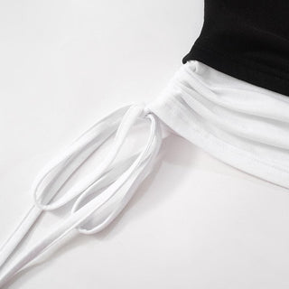 Drawstring ruched self tie cami crop top