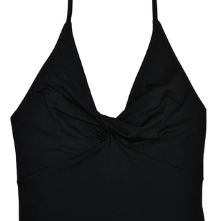 Halter v neck ruched slit backless midi dress