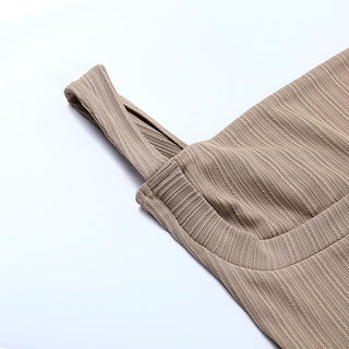 Textured lace up knotted solid midi cami dress