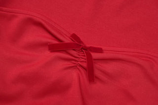 Long sleeve bowknot solid ruched mini dress