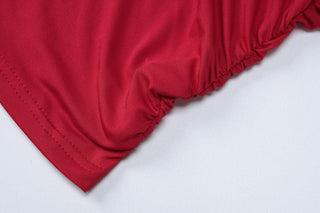 Ruched backless solid crop top