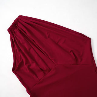 Irregular one shoulder hollow out ruched solid cut out top