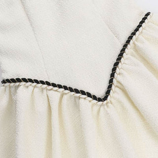 U neck zip-up backless cami mini dress