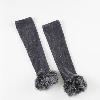 Fluffy gloves beaded tube mini dress