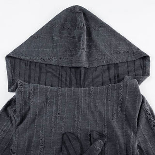 Hoodie long sleeve ruffle top