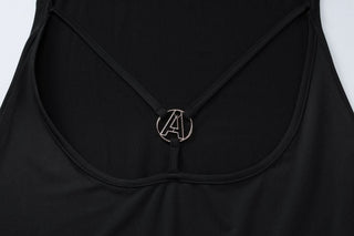 Long sleeve high neck backless solid maxi dress