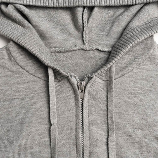 Long sleeve zip-up hoodie drawstring solid pant set