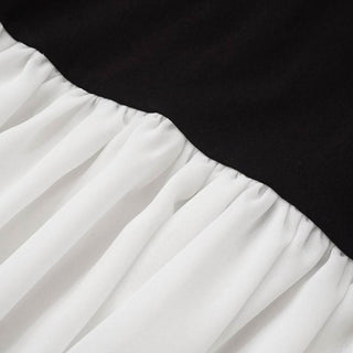 U neck ruched patchwork backless cami maxi dress