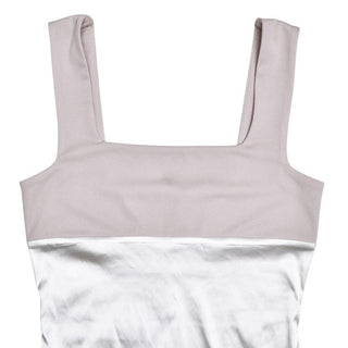 Square neck contrast ruched cami mini dress