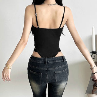 Hollow out mesh cami bodysuit