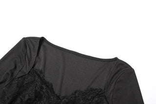 Long sleeve lace bustier crop top