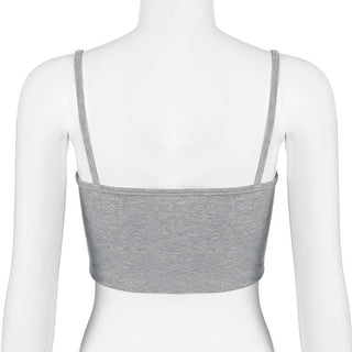 U neck print backless contrast cami top