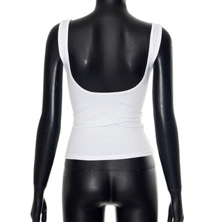 Square neck ruched backless solid top