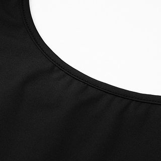 U neck irregular solid backless jumpsuit