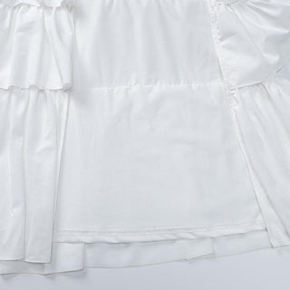 Ruffle ruched slit backless tube midi dress