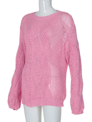 Long sleeve crewneck knitted solid top