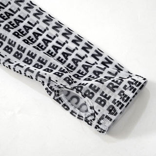 Gloves long sleeve crewneck letter print button bodysuit