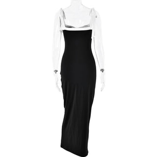 Backless self tie cami maxi dress