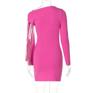 One shoulder knotted mini dress