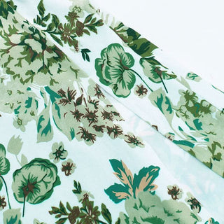 Cross back self tie u neck slit flower print midi dress