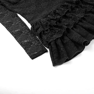 Long sleeve off shoulder lace ruffle mini dress