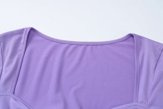 Long sleeve sweetheart neck ruched maxi dress