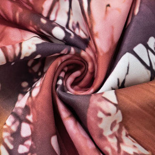 Halter self tie ruched hollow out print cut out mini dress