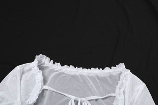 Ruffle â€œ9â€ pattern backless tube top