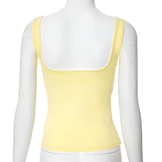 Sweetheart neck solid backless cami top