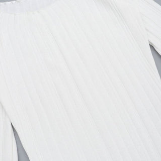 Off shoulder long sleeve knitted solid maxi dress