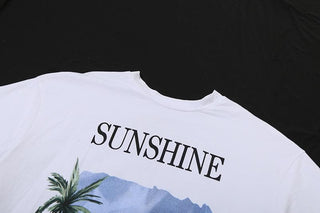 Short sleeve crewneck print top