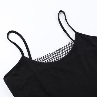Long sleeve fishnet shrug cross applique 2 piece top