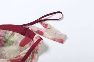 Sweetheart neck off shoulder bustier contrast cami top