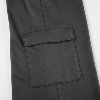 Pocket self tie low rise straight leg pant