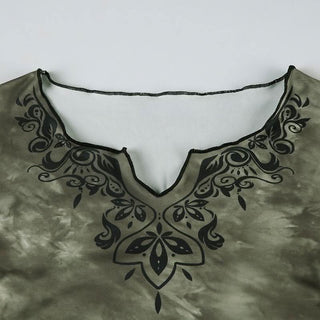 Long sleeve tie dye crop top