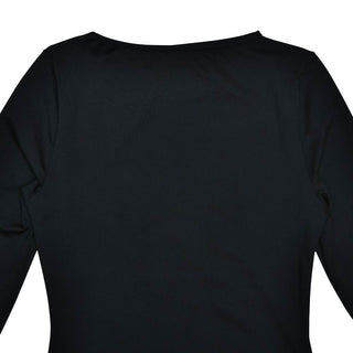 Long sleeve irregular crewneck ruched slit maxi dress