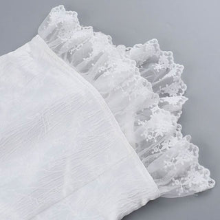 Off shoulder lace hem lace up corset cami top