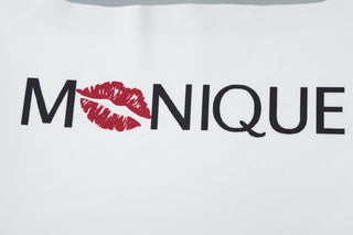 Square neck "MNIQUE" pattern backless cami top