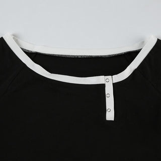 Long sleeve off shoulder button top