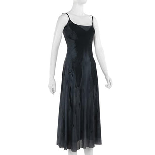 U neck butterfly print mesh cami maxi dress
