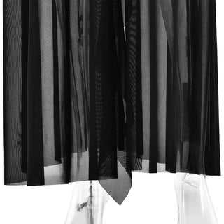 Halter patchwork mesh ruched ruffle maxi dress