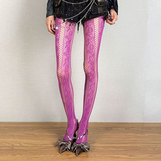 Hollow out lace flower pattern tights
