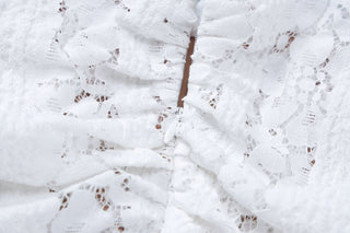 Off shoulder long sleeve lace bowknot mini dress