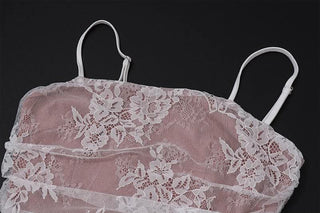 Long sleeve lace ruched shrug lace up 2 piece midi dress-final-sale