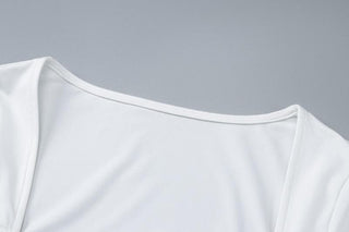 Long sleeve ruched sweetheart neck slit crop top