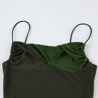 Contrast ruched backless cami top