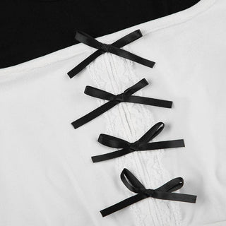 Long sleeve bowknot halter ruched 2 piece top