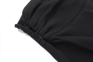 Button turnover collar long sleeve solid mini skirt set