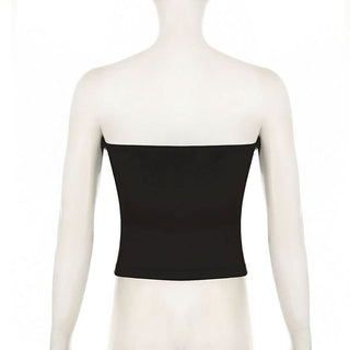 Butterfly print fluffy tube top